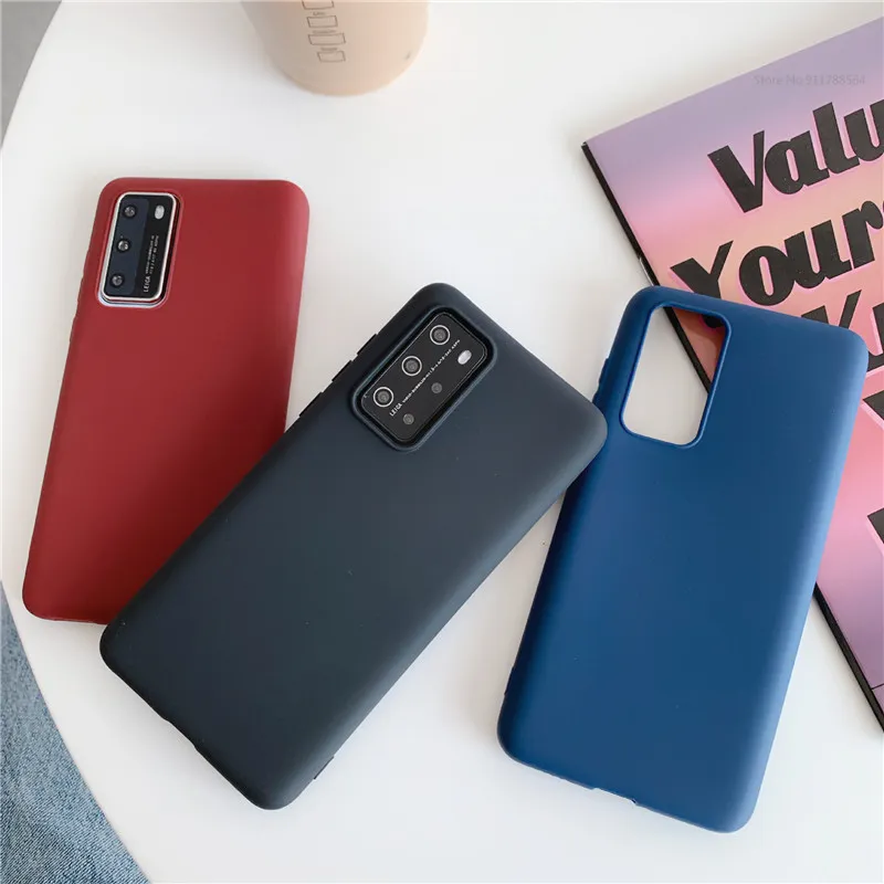 Candy Color Silicone Telefon Väskor för Samsung Galaxy S21 S20 Ultra Se S10 S9 S8 Plus S10E Lite 2020 S7 Edge Matte Soft TPU Cover