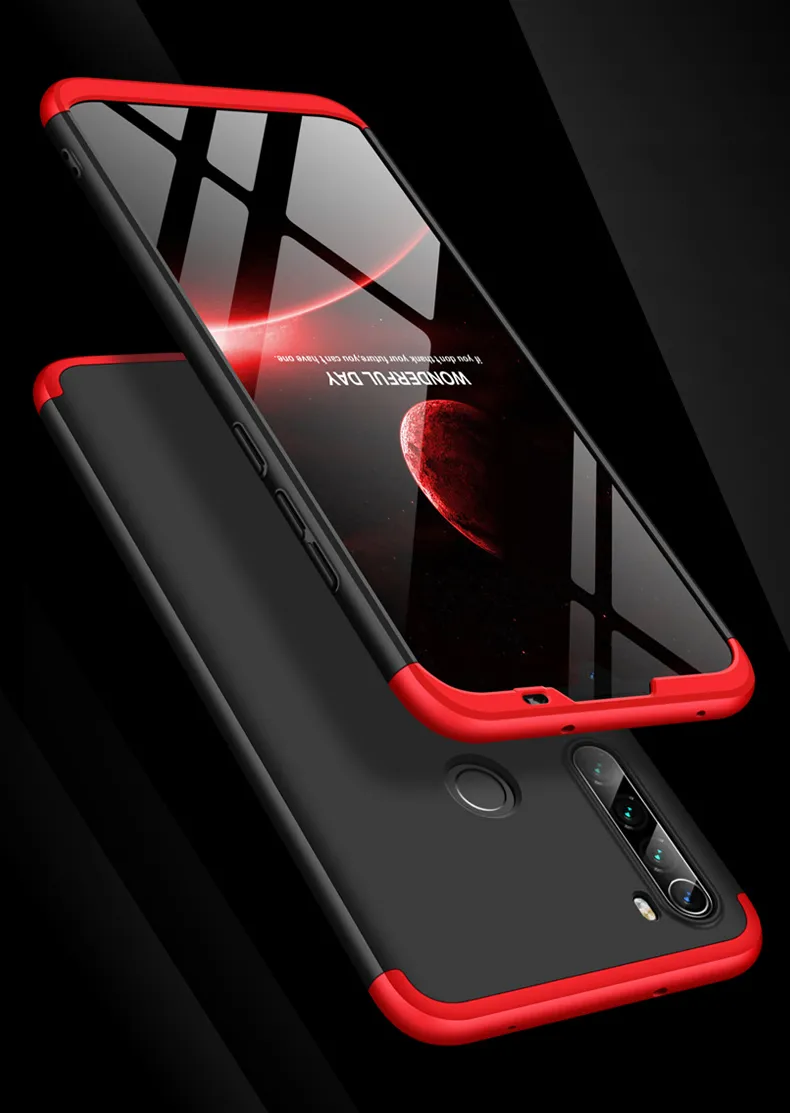 Telefonväskor för Xiomi RedMi 8 8A Case Luxury Hard PC-kåpa med metallfinger Ringhållare Ställ för Xiaomi RedMi Note 8 Pro 8t Hölje
