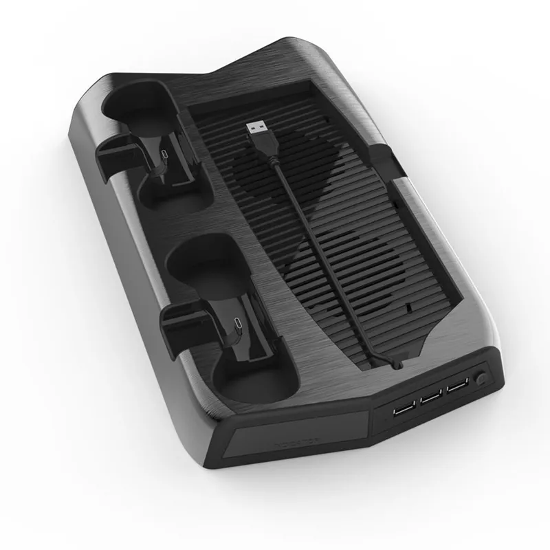 Chargeurs PS5 Support de ventilateur de refroidissement vertical Édition numérique avec 14 fentes de jeu 3 ports Hub Dual Controller Chargeur de station de charge pour PS5