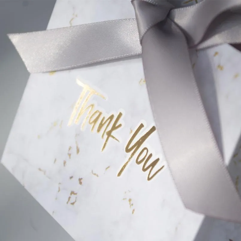 50 stks Creatieve Grijs Marmer Gift Bag Box voor Party Baby Douche Papier Chocolade Dozen Pakket Trouwbedankjes Snoep Boxes304n