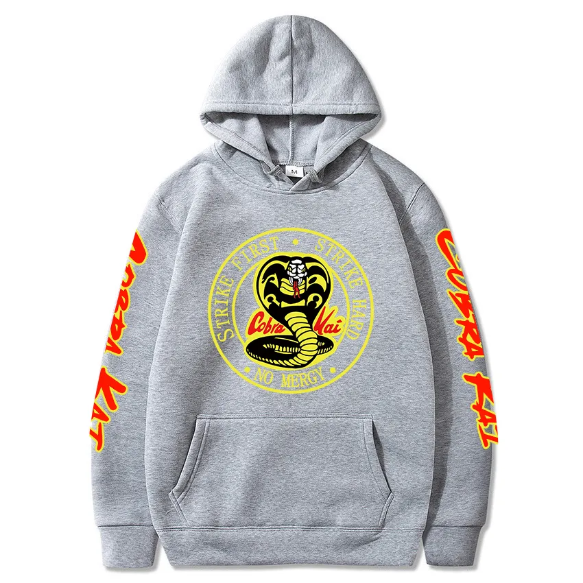 Cobra Kai Bluies Strike Hard Strike First No Mercy Printed Cobra Kai Casual Pullovers Hoodie x12273218260