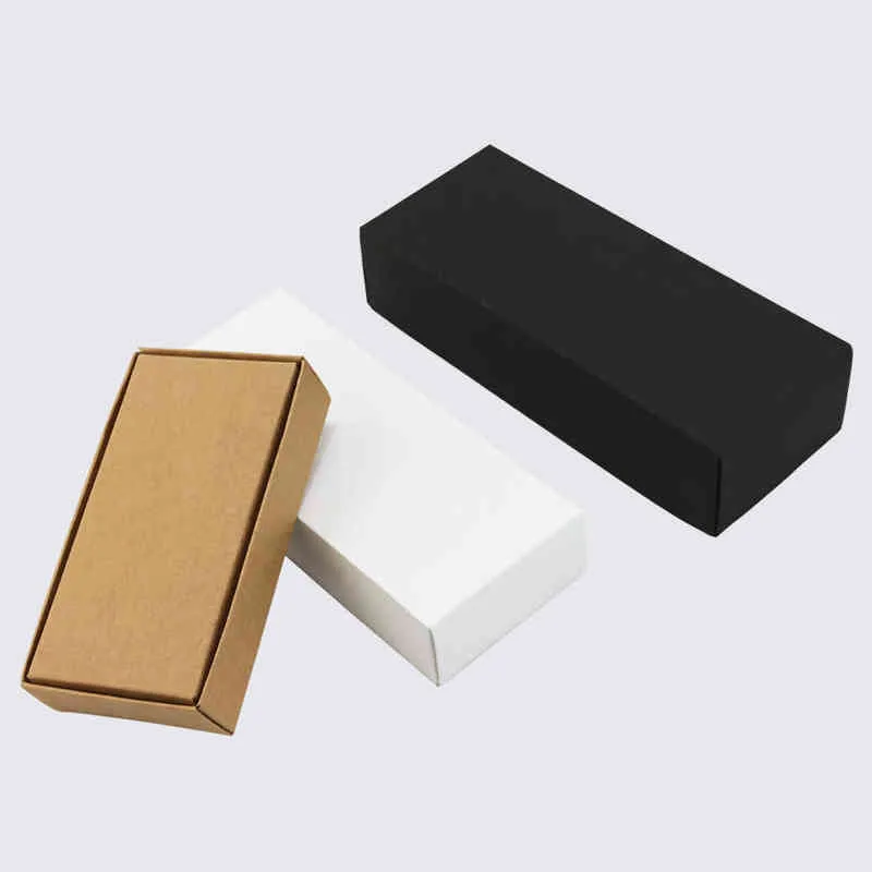 Caja de papel blanco y negro Kraft, caja de embalaje de regalo de papel en blanco, caja de cartón con tapa, cajas de cartón grandes de regalo H1231282u
