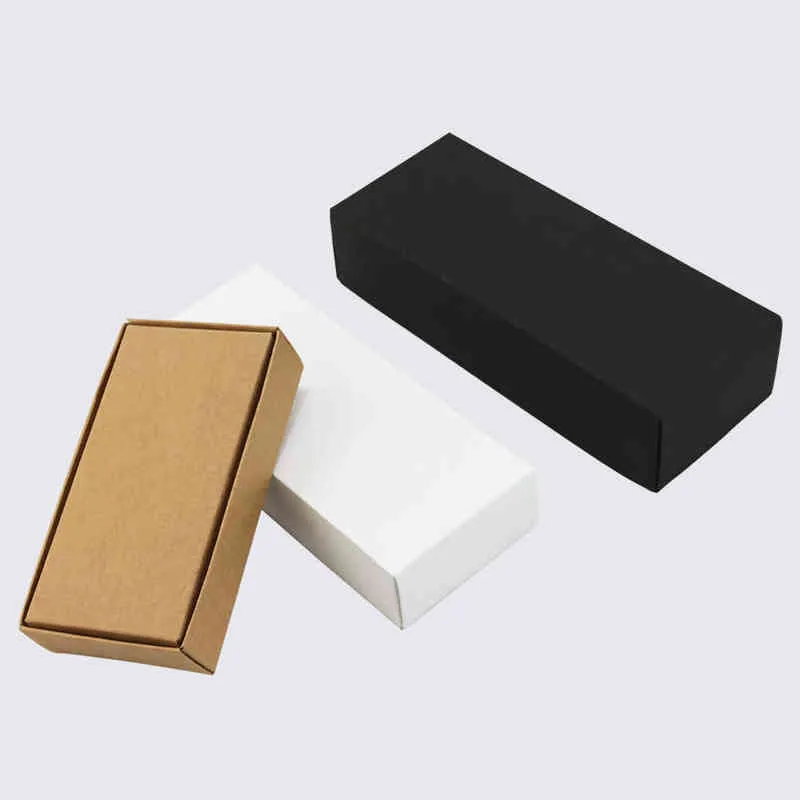 Kraft Black White Paper Box Blank Paper Gift Packaging Box Cardboard med lock Gift Stora kartonglådor H1231254I