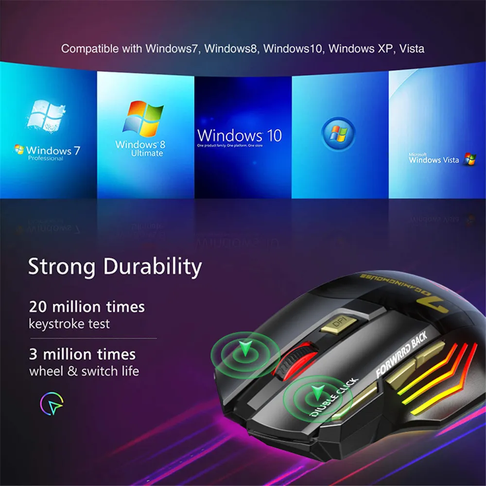 Bluetooth беспроводной мыши Mouse Gamer USB Gaming Mouse для компьютерной эргономичной мыши RGB Backlight Maause Silent XMice для ноутбука