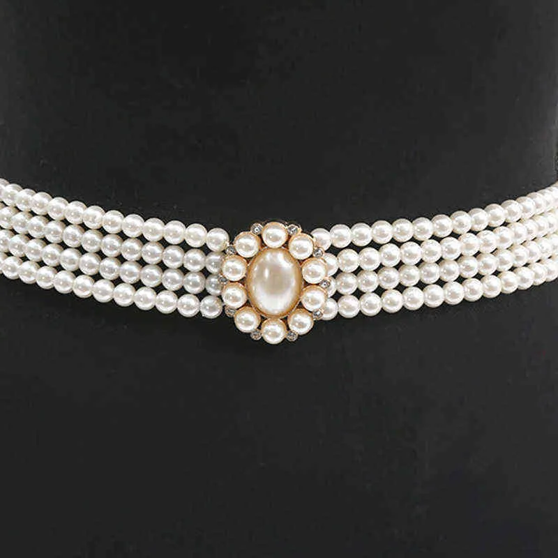 Luxury Simple Waist Chain for Women Designer Pearl Rhinestone Temperament Lady Belt Fashion Dress Waist Ornament Girdle Belts G220301