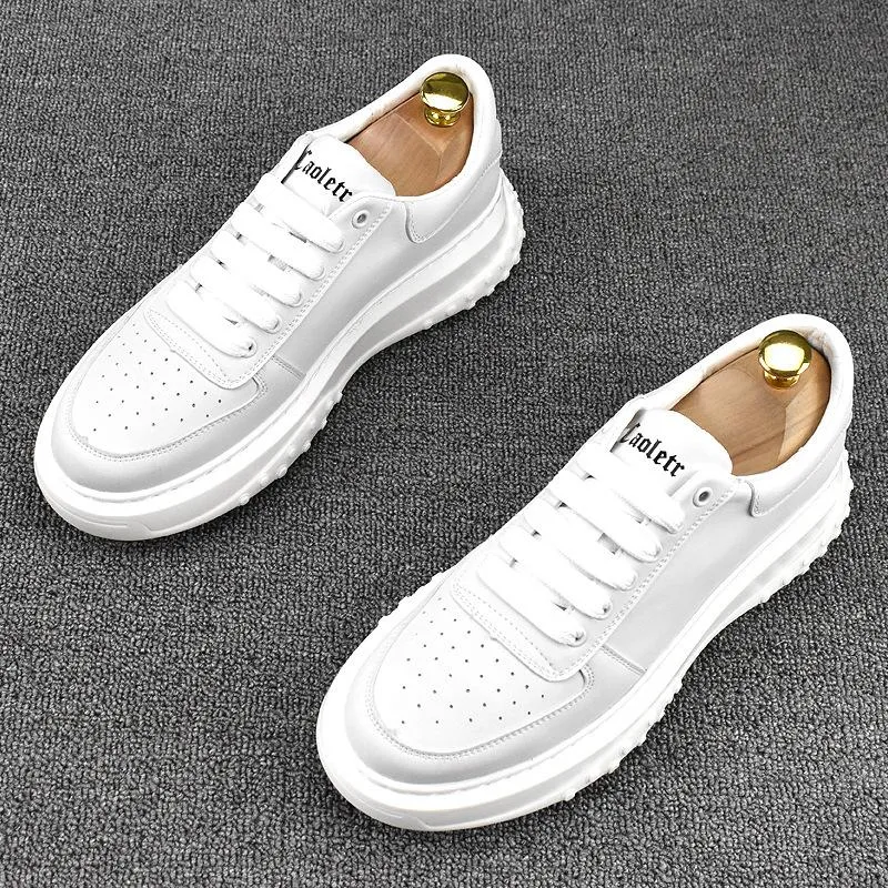 Luxury Designer Business Wedding Dress Shoes Fashion Breathable Lace Up Casual Daily Little White Sneakers Classic Wear Resitant Men Walking Loafers