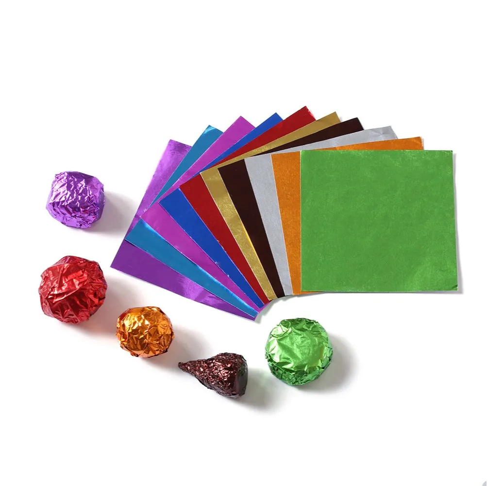 500 pièces ensemble bonbons chocolat feuille d'étain papier emballages bonbons paquet confiserie fête de Noël Festival décoration Supply238o