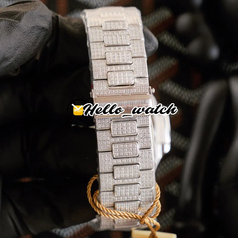 JHF Limited New Iced Out Full Diamonds 5720 1 Emalj Dragon Design Dial Cal 324 S C Automatic Mens Watch 5720 Diamonds Armband He176r