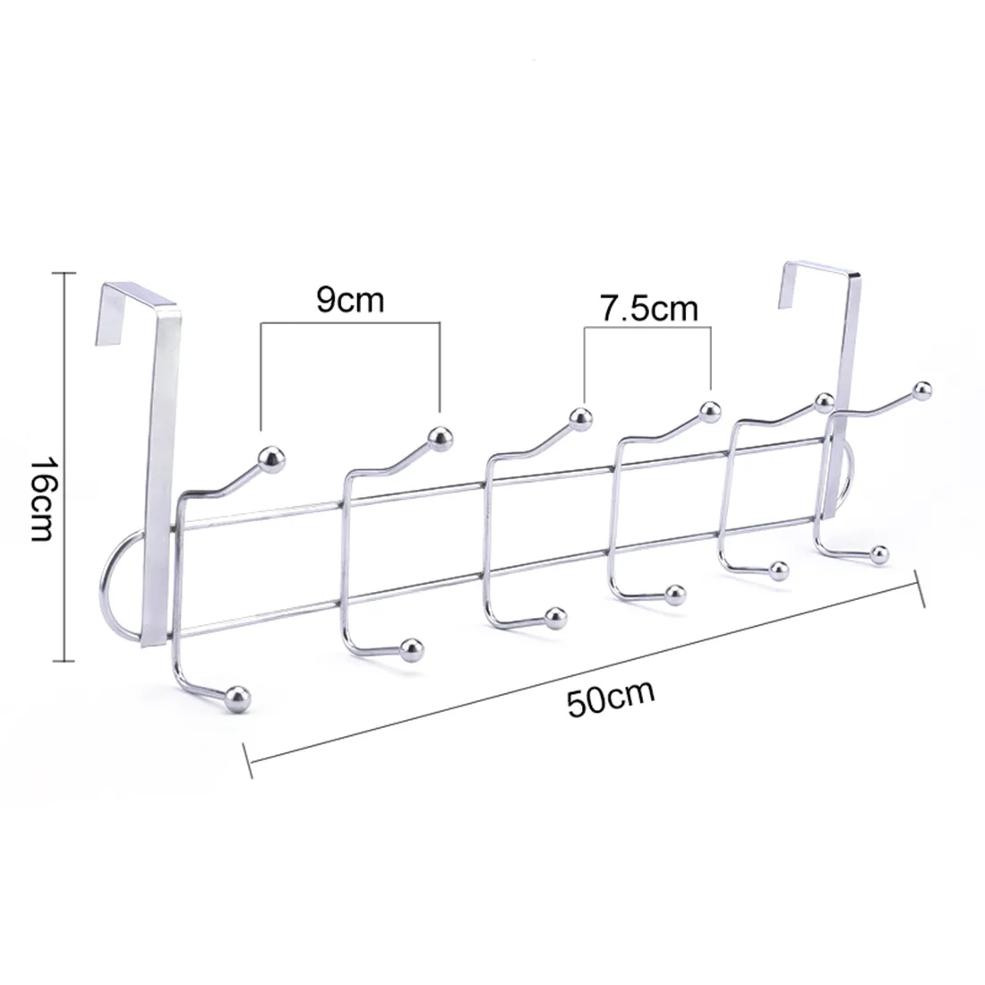 12 haken badkamerdeur ophangrek keuken ophangorganisator deur kleerhanger haken kanteldeurrek handdoekhouder T2004152118