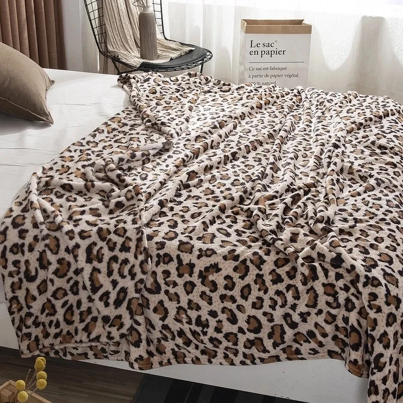 Одеял леопард напечатанный мягкий пушистый фланель S для кроватей коралловый флис норки бросить односпальную кровать кроватей постное зима теплый S 201222