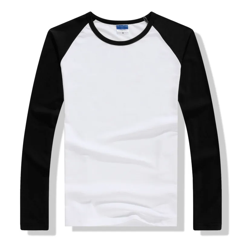 2022 Herfst Winter Lange Mouw T-shirt Mannen Contrast Kleur Ronde Kraag Katoen Heren Casual Slim Fit Raglan T-shirts tees Tops 220224