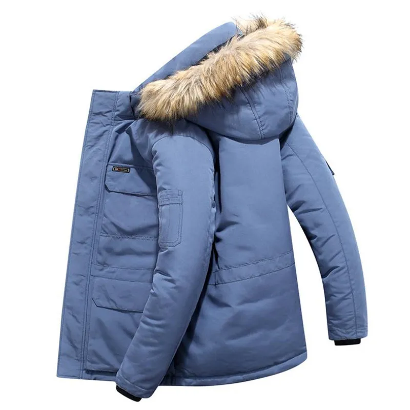 Veste d'hiver pour hommes chaud épais coton multi-poches veste à capuche mâle décontracté manteau de fourrure manteau doudoune pour hommes plus taille M-6XL 201026