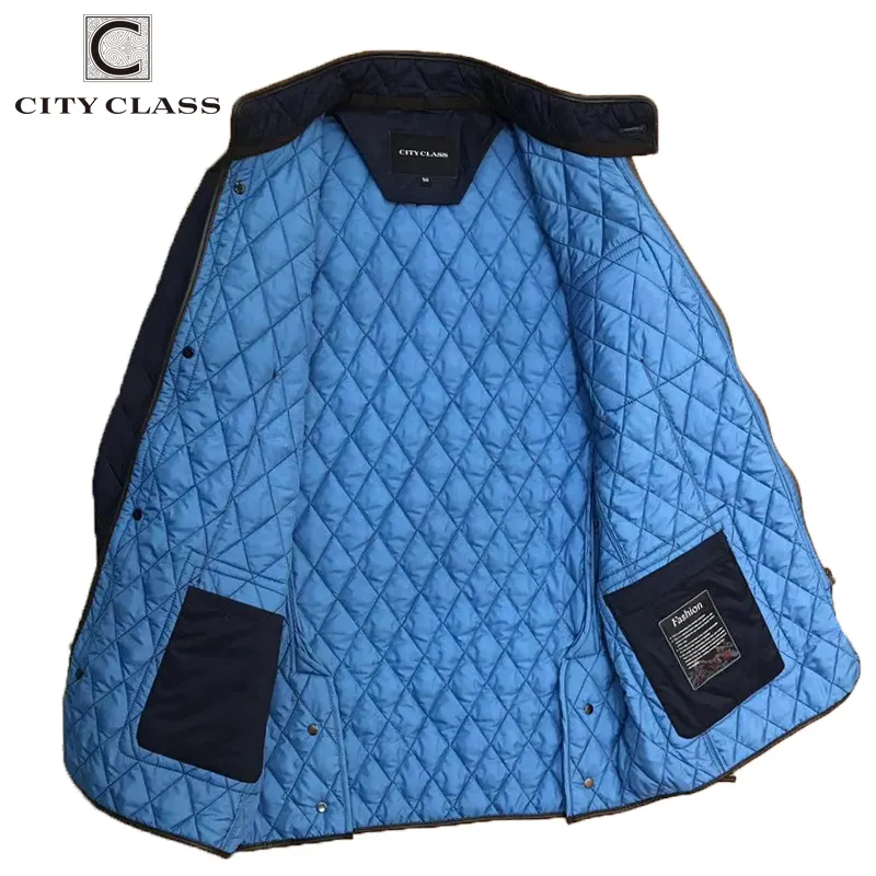 CITY CLASS Spring Autumn Mens Coat Quilted Jacket Business Casual Fashion Bomber Jacket Coats for Male 8006 201127