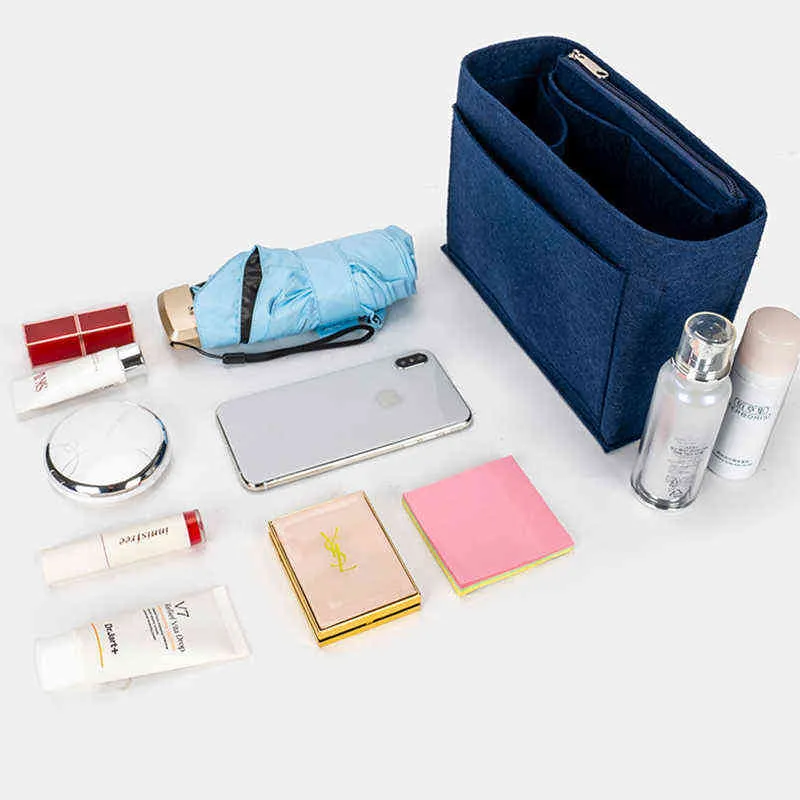 NXY Trousse cosmetici zaino Borsa in feltro Insert Organizer Donna e uomo Zaino da viaggio Shapers Tote Bags Divisore portaoggetti 0125