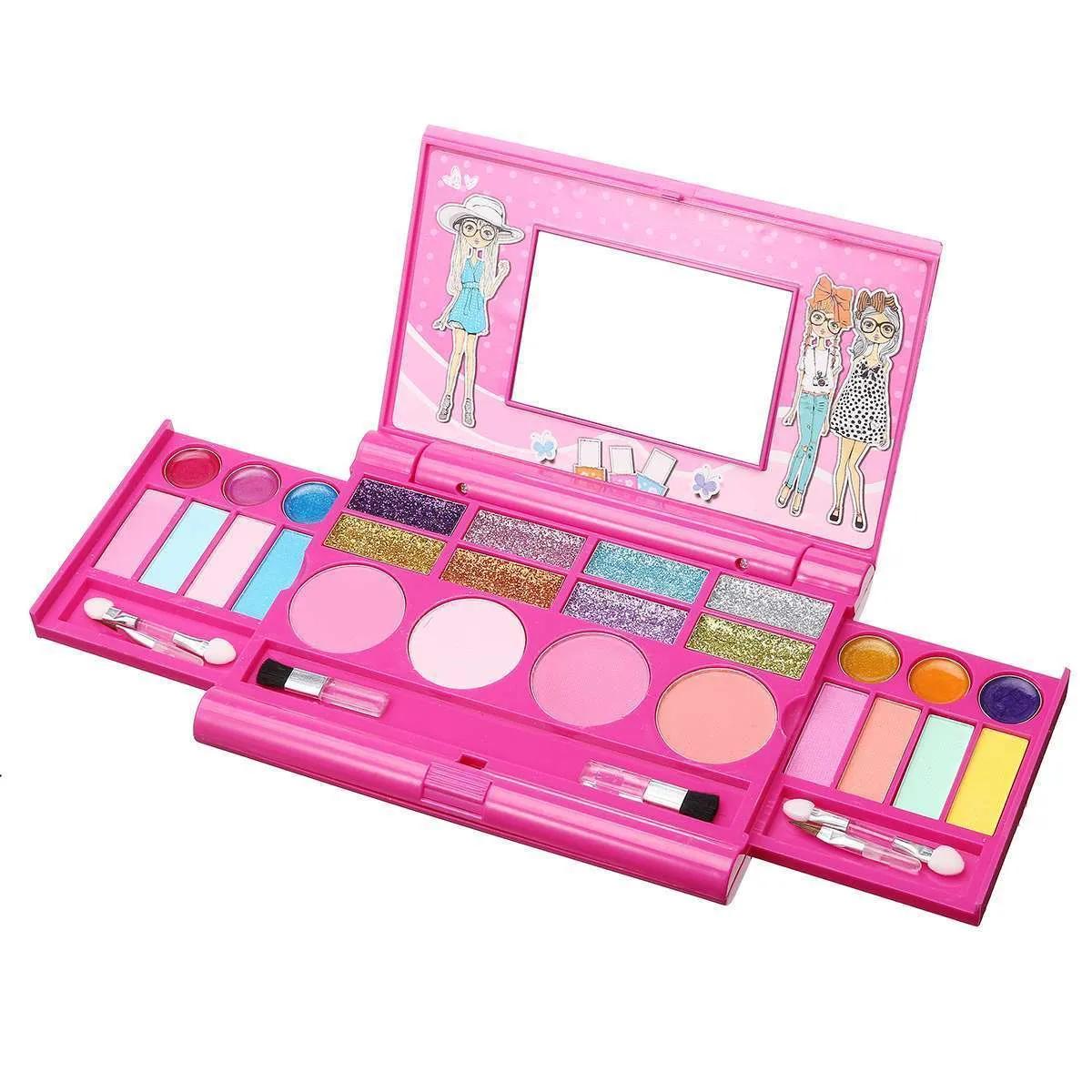 Maquillage pour enfants Princesse Cosmétiques Jouant Coffret Joue Maquillage Fille Jouet Rouge À Lèvres Kit D'ombre À Paupières Pour Enfants LJ201009