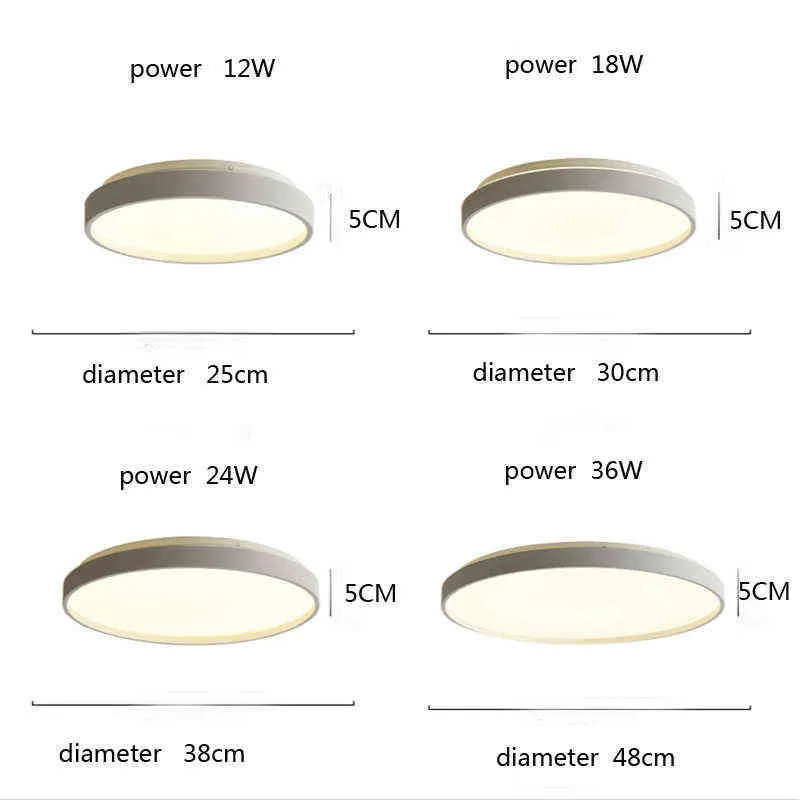 Moderne und einfache runde Schlafzimmer-Deckenleuchte, nordische LED-Restaurantbeleuchtung, Hotel-Kaffeehaus, RC dimmbare Deckenbeleuchtung W220307