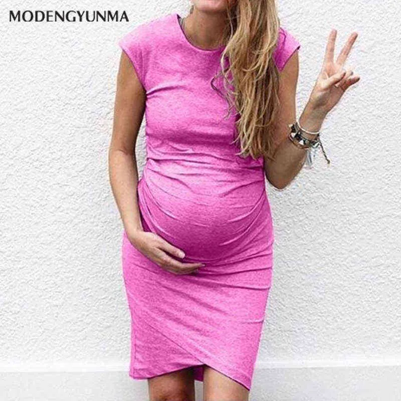 Umstandskleid für Damen, modisch, einfarbig, ärmellos, für schwangere Frauen, lässig, bequem, Schwangerschaftskleid, G220309