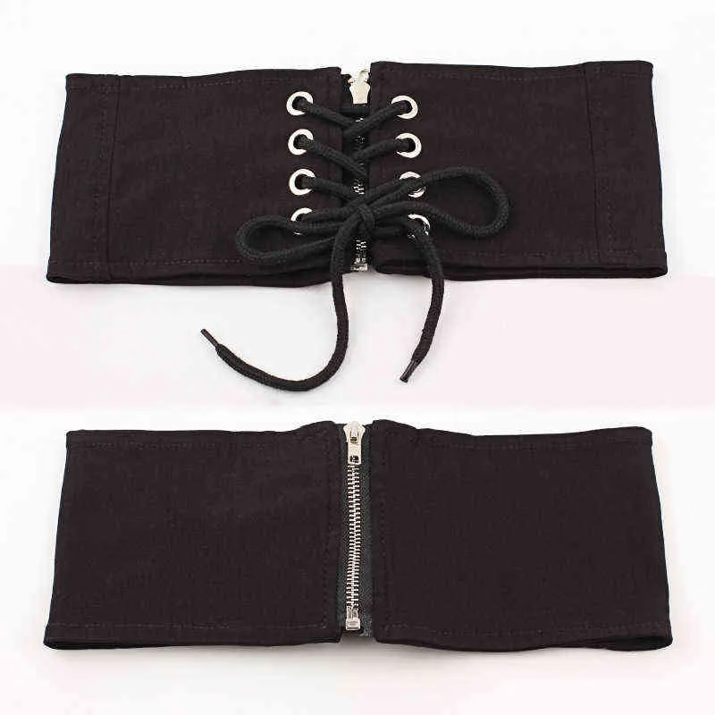 Bred kvinnlig bälte sträcka elastisk bred korsett midja dekoration vit tröja tillbehör ceinture femme fajas qz0023 g220301