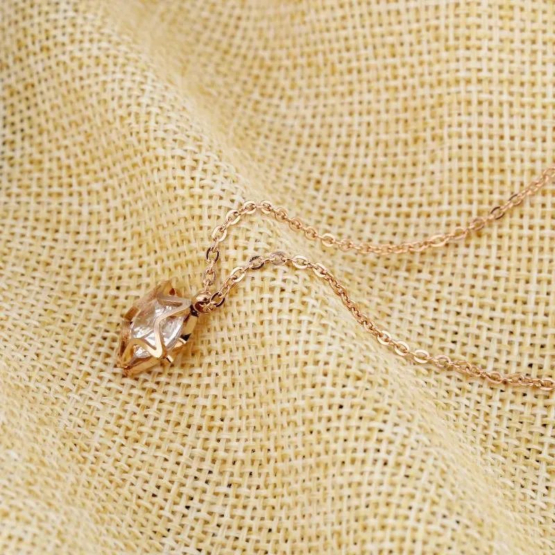 Yeni yıldız mozaik kübik zirkonya kolye kolye titanyum çelik gül altın şık yıldız kolye kadın kolye n17066251n
