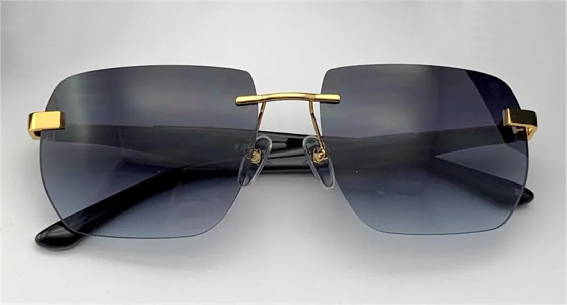 Nya modeglasögon designar solglasögon Konstnären II Polygon Rimless Frame Generous Style Highend Outdoor UV400 Protection Lens316T