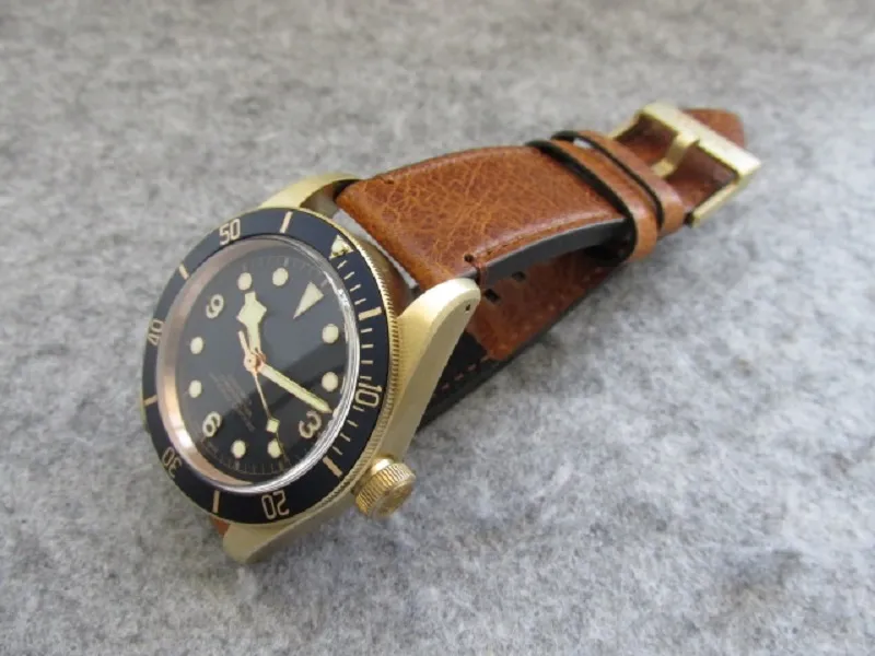 Bracelet Nato 43mm Boîtier en bronze Montre homme âgé automatique 2824 mouvement 79250BB montre-bracelet en cristal saphir V4 de qualité supérieure décontracté 2134