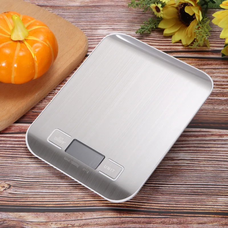 1g-10kg numérique LCD balances électroniques en acier inoxydable cuisine ménage alimentaire cuisson cuisson balances mesure outils Y200328