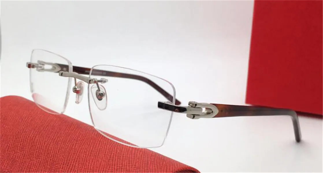 Ny modedesign Optisk glasögon 0289 Square Frame Rimless Simple Popular Style Lätt och bekväm att bära transparent 247V