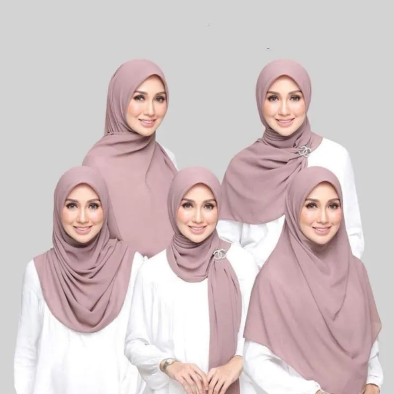 Sciarpa a bolle monocromatiche in chiffon di perle Sciarpa di alta qualità diretta che vende la fabbrica etnica di Hijab I9N0279l