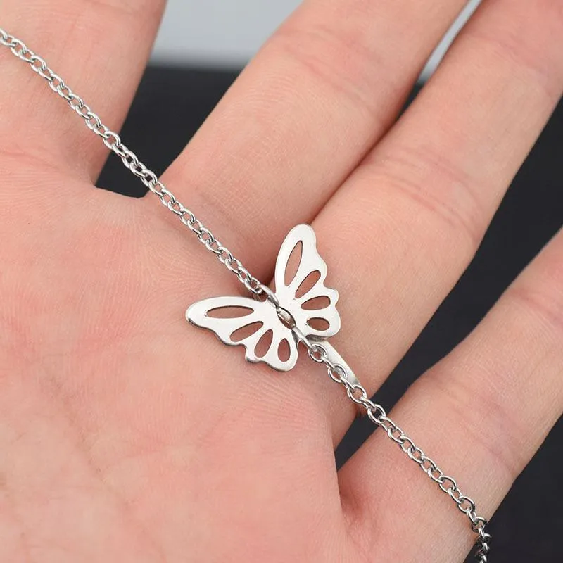 2020 Small Animal Butterfly Stars Chain Necklaces for Women Silver Color Clavicle Chain Necklaces Jewelry Accessories1265t