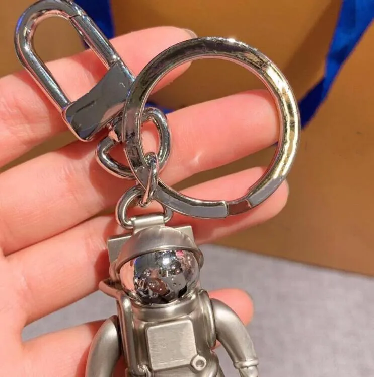 3D stereo astronot uzay robot mektubu moda gümüş metal anahtarlık araba reklamı bel anahtar zinciri zinciri kolye aksesuarları225y