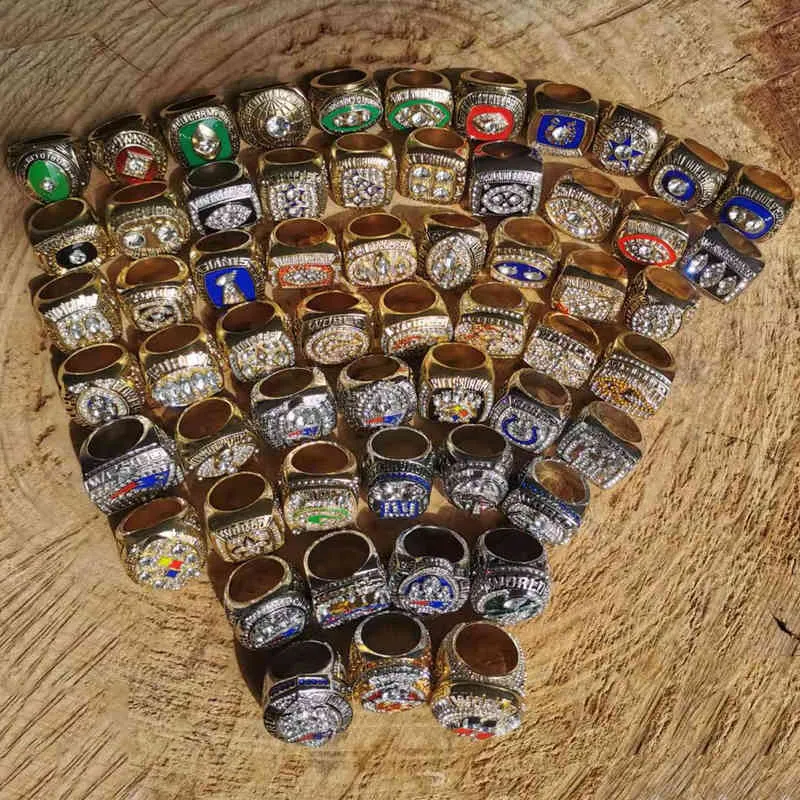 Drop Christmas Gift Football Championship Ring Set Men's Jewelry242V