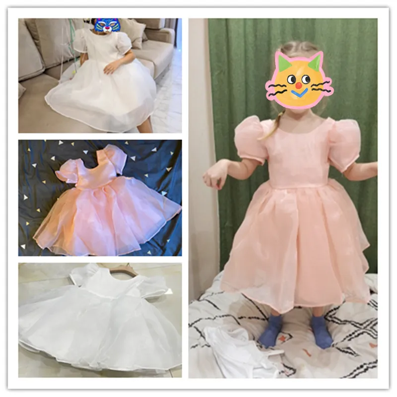 Princess Wedding Party Dress for Girls Tutu Evening Formal Kids es For Ruffle Christmas Ball Gown Baby Clothes 220309