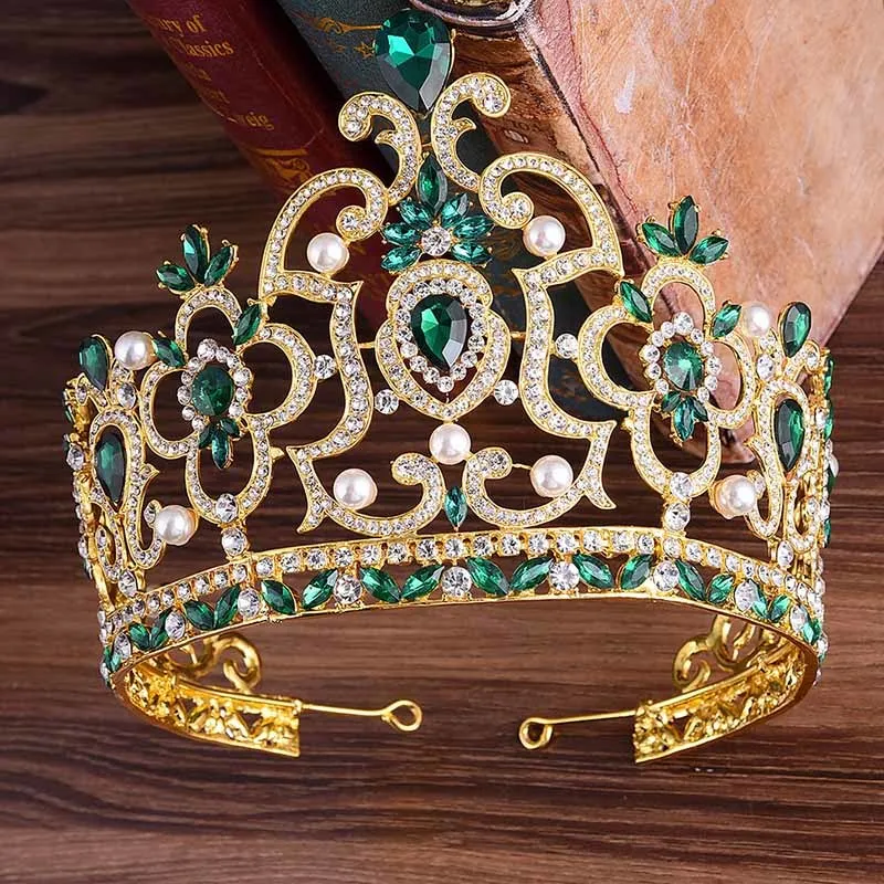 Luksusowy wielokolorowy kryształ kryształowy tiar ślubny koronna biżuteria do włosów