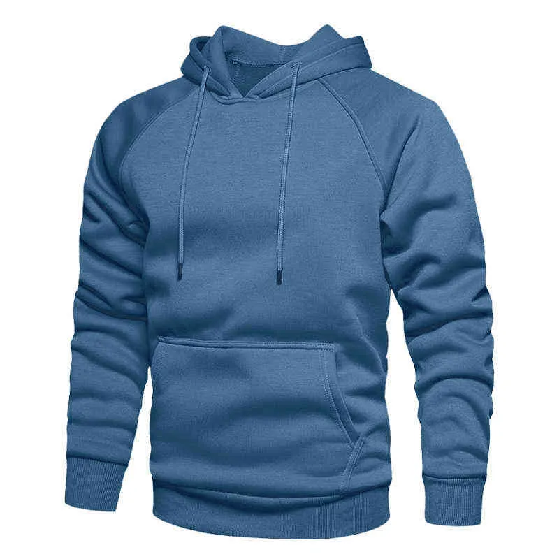 Men's Hoodie Autumn Winter Fashion Men Hip Hop Casual Sweatshirt Solid Pullover Tracksuit US/EUR Size 211229