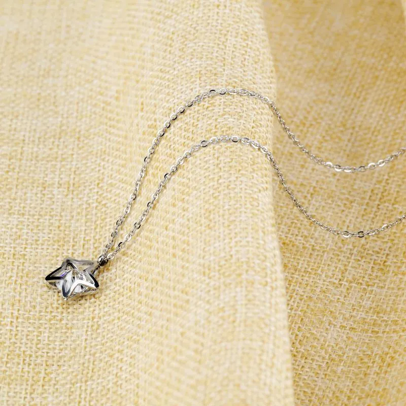 Yeni yıldız mozaik kübik zirkonya kolye kolye titanyum çelik gül altın şık yıldız kolye kadın kolye n17066251n
