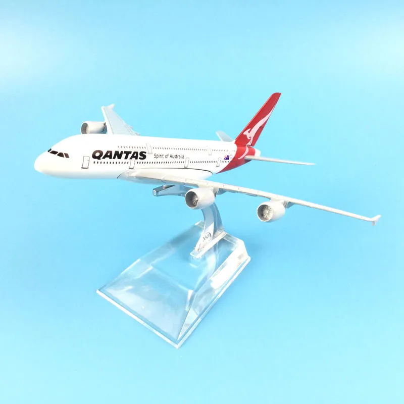 16 centimetri Qantas Airbus A380 modello di aeroplani pressofuso in metallo modello aeroplani 1: 400 metallo A380 aereo modello di aeroplano giocattolo regalo LJ200930