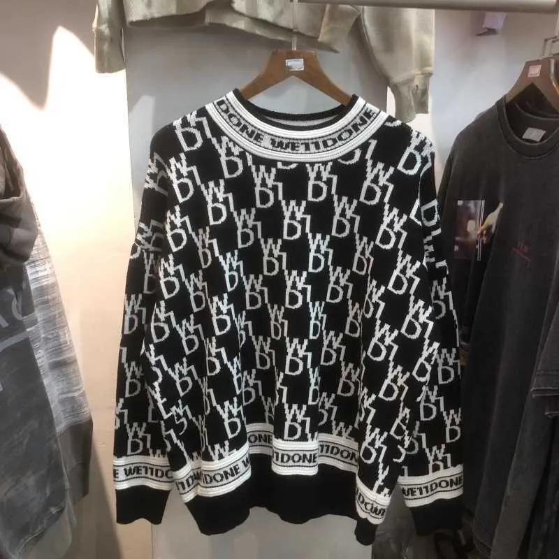 Mäns Tröjor Welldone Fashion Jacquard Loose Sweater Weldone Broderade Mäns och Kvinnors 145
