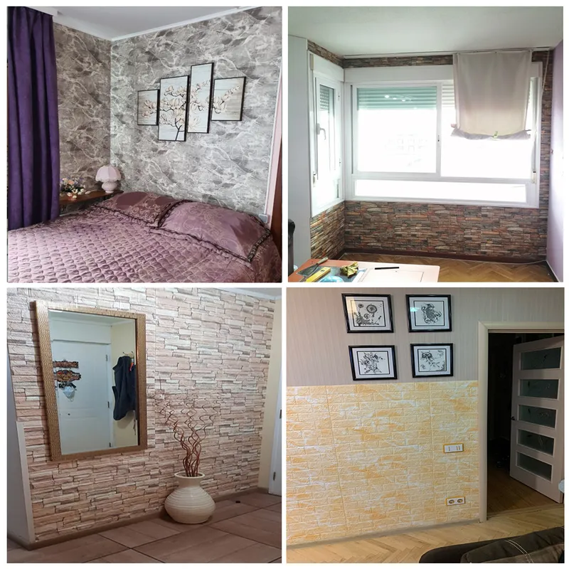 adesivos de parede 3d auto adesivo espuma de parede decoração de casa sala de estar quarto casa decoração banheiro banheiro macio painéis de parede 220309