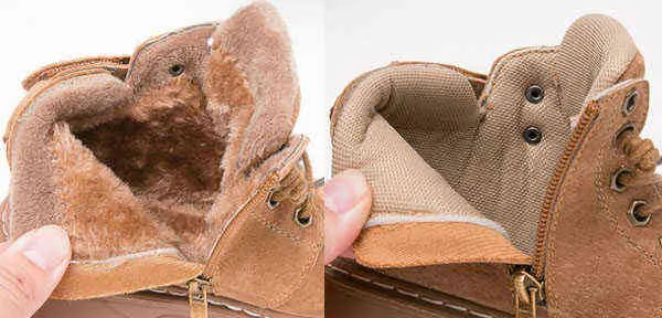 SandQ baby boys ankle boots genuine leather shoes winter footwear for kids chaussure zapato children girls boot Warm 211227