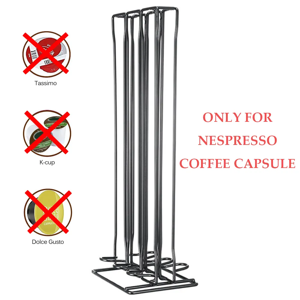 حامل كبسولة القهوة لـ 60 Nespresso Capsules Storage Tower Tower Stand Capsule Storage Pod Holder عملية جراب القهوة Y9131426