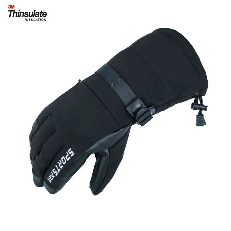 Thinsulate Guanti invernali da sci da neve Uomo Donna Touchscreen Nero Grigio Outdoor Snowboard caldo Motoslitta Guanti impermeabili 211229