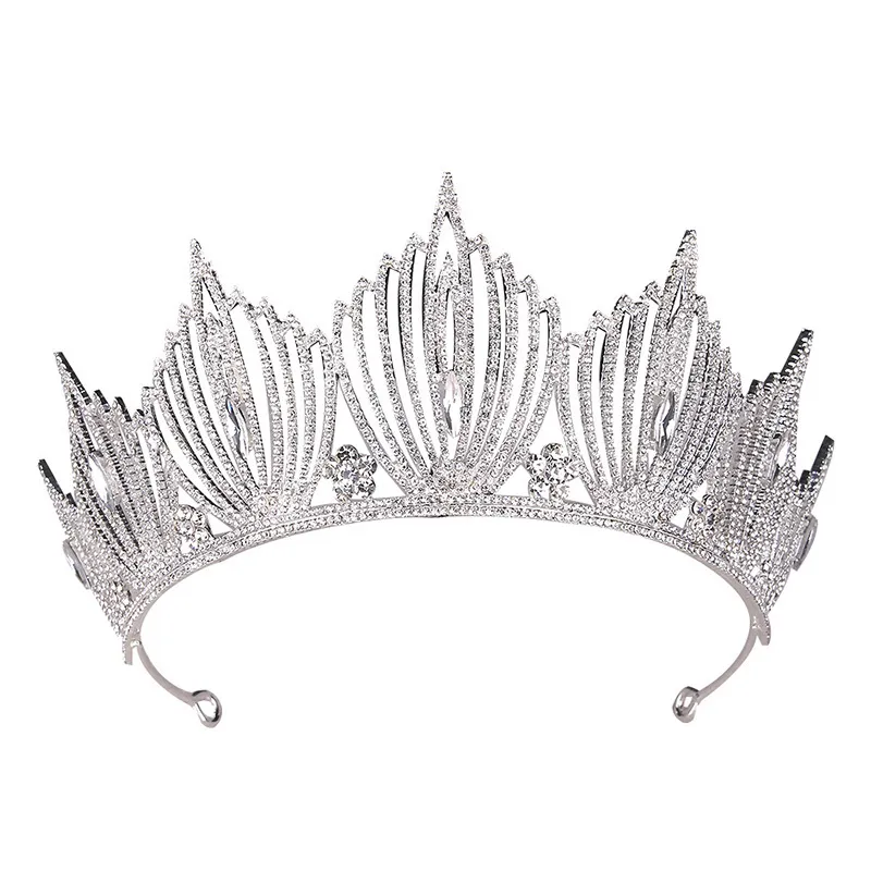 Princess Crown Wedding Bridal Mermaid King Queen Baroque Gold Crystal Crown Headband Birthday Women Hair Jewelry Tiara for Girls W307w