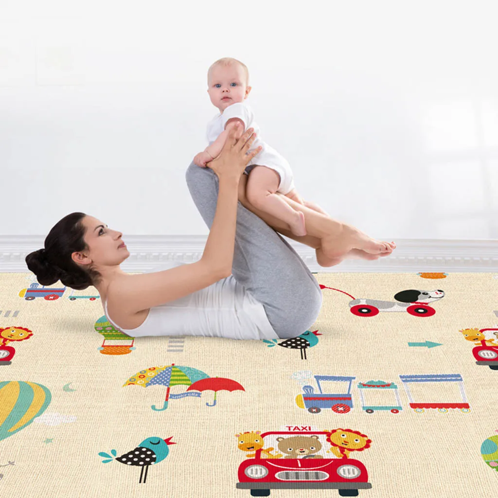 Baby Play Mat Impermeável LDPE Soft Floor Playmat Dobrável Carpet de garoto Ranco de atividades Rug Dobring Reversível F5 LJ28046094