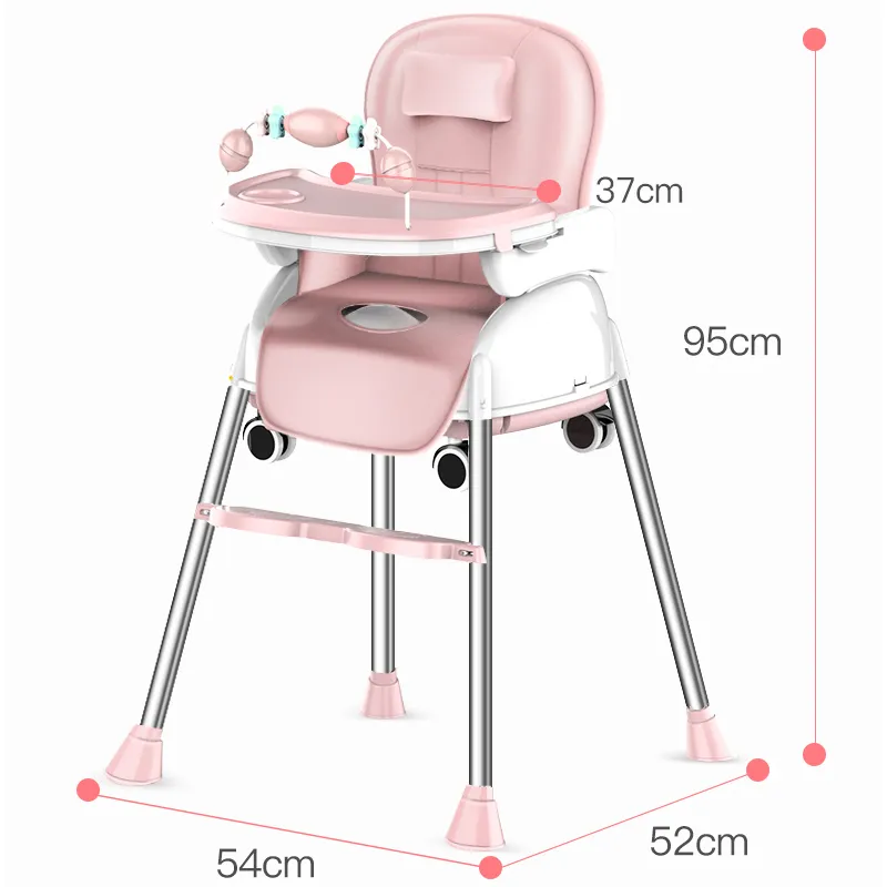 2In1 Adjustable Tray Foldable Portable Kids Baby High Chair Portable Multifunctional Eating Chair With Seat Wheels 636 Months L9994021