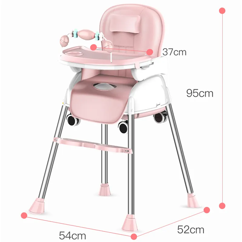 2IN1 Regulowane taca Składane przenośne dzieciaki Baby High Krzesło Przenośne wielofunkcyjne krzesło do jedzenia z kółkami siedzącymi 636 miesięcy L6337052