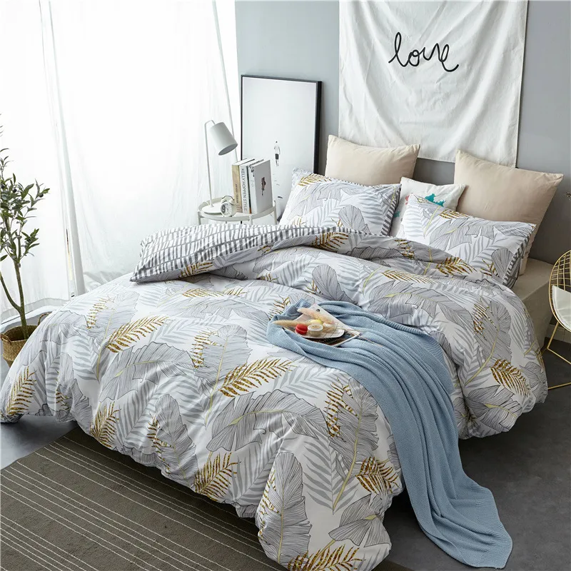 Denisroom Lovely Unicorn Bedding Set Dubbelsäng Conterters Stripe Quilts och Duvet Cover Set CB83 # T200826