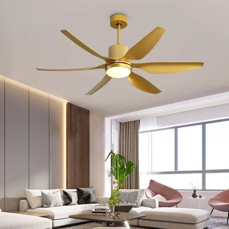 Потолочные вентиляторы 56-дюймовый современный светодиодный светильник золотого цвета с большим количеством ветра для гостиной, вентилятор постоянного тока, лампа с дистанционным управлением285D