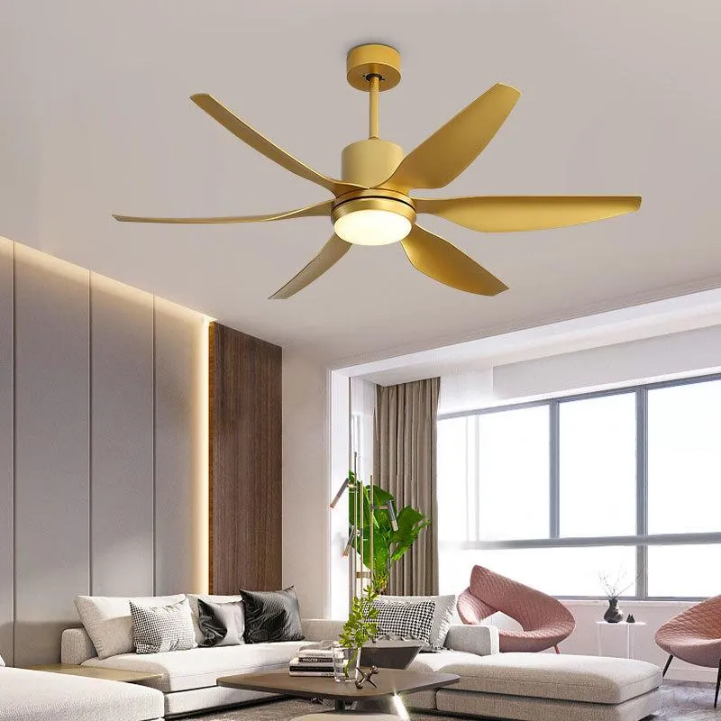 Plafondventilatoren 56 inch moderne LED goud met verlichting grote hoeveelheid wind woonkamer DC ventilatorlamp afstandsbediening316K