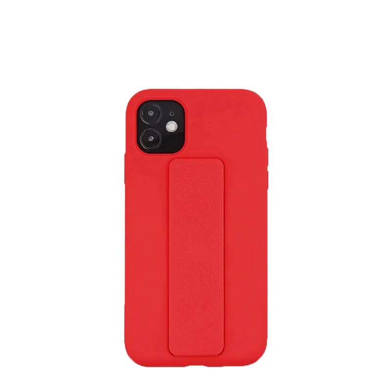 Colorful Soft Liquid Silicone Case for iPhone 12 mini Protective Back Cover Case with Stand Phone Holder for 11 PRO MAX XS XR 7 8 Plus