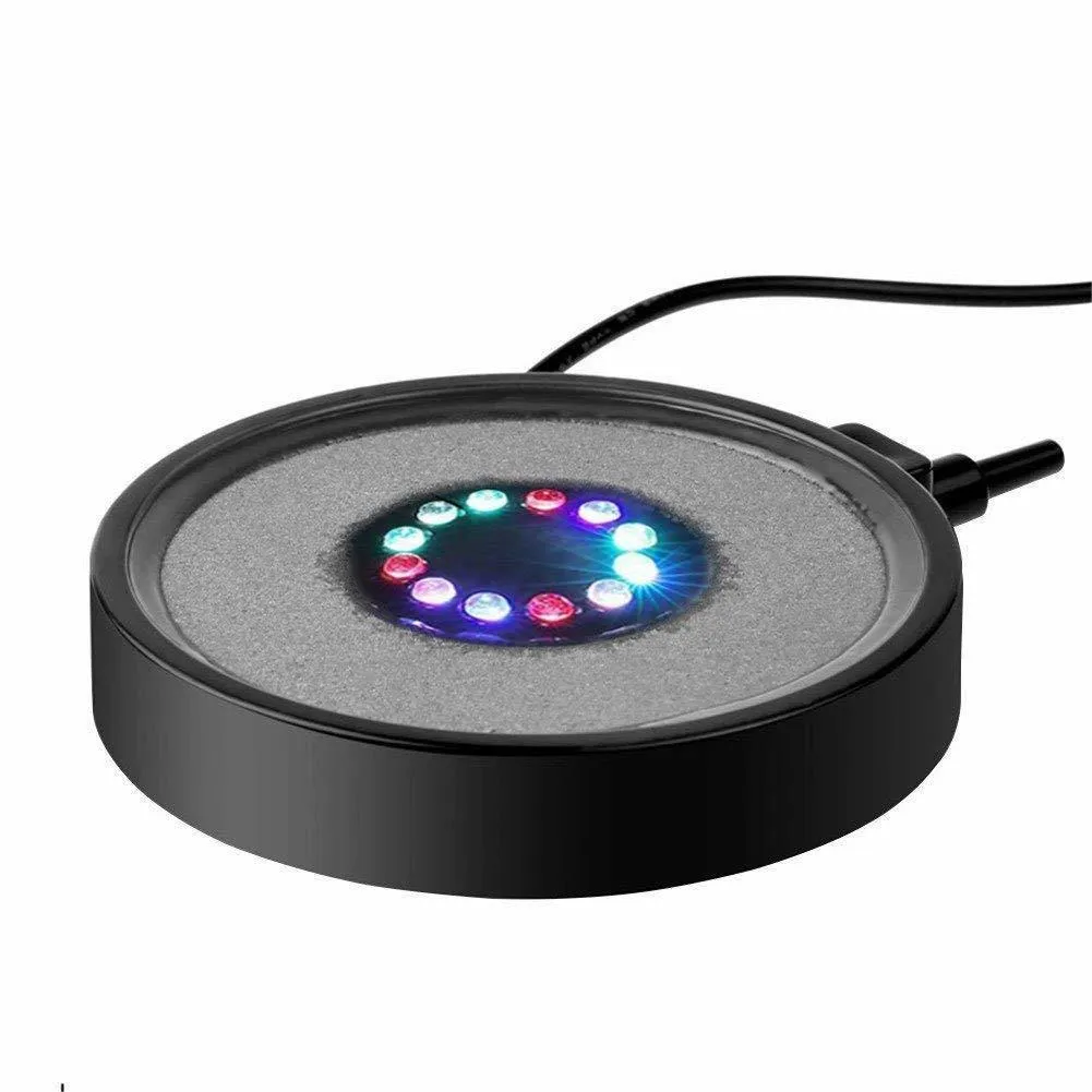 Rium LED Light Submersible Fish Bubble Air Stone Disk Decorações multicoloridas D30 Y200917